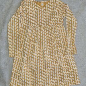 Tea Collection Mustard and White Patterned Dress